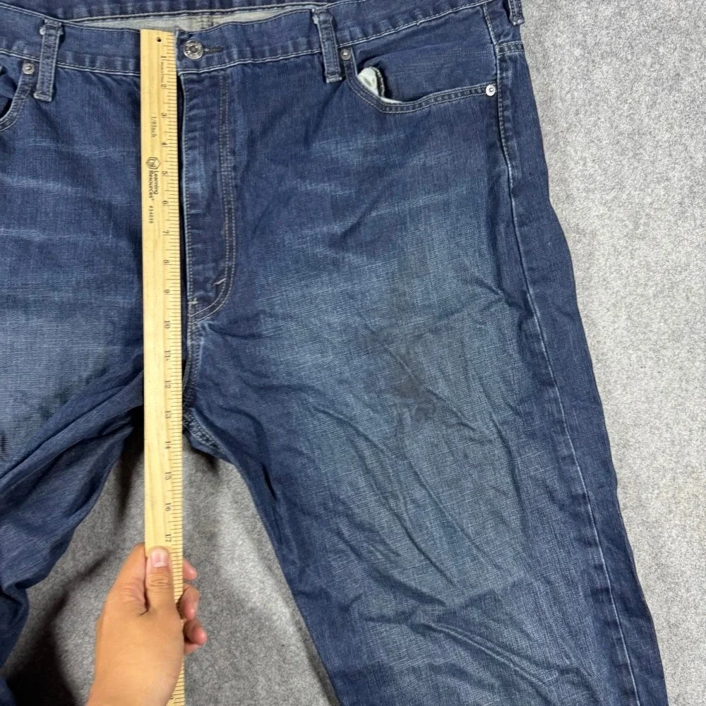 Levis 569 Loose Straight Jeans Mens 44x28 Blue Dark Wash Baggy Denim Pants Faded